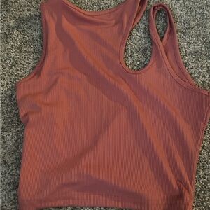 SHEIN Ribbed Coral Tank Top